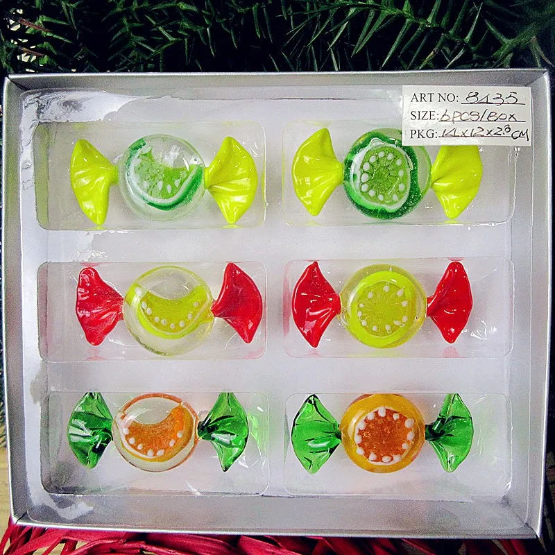 6pcs po Meri starinsko ročno pihano Murano žice zaviti trak glass candy Božični okraski, darila, okraski stekla sladkarije darilo