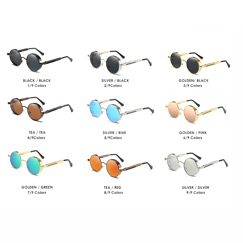 ROSYBEE blagovne Znamke Krog Polarizirana Kovinska sončna Očala Steampunk Moški Ženske Modni Očala blagovne Znamke Oblikovalec Retro Vintage UV400 oculos