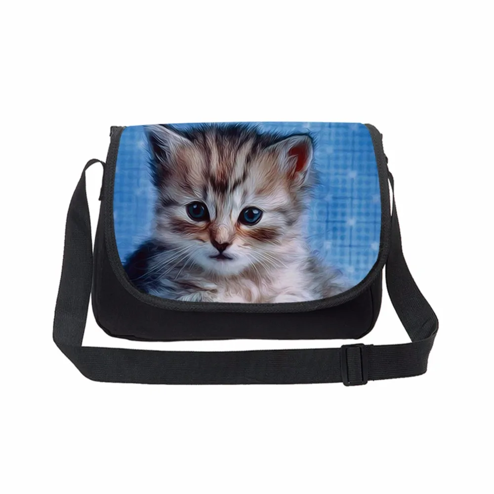 Nova moda Platneni torbici srčkan šolsko torbo mačke in pse malih hišnih tiskanja računalnik torba Crossbody Vrečke za Velika Zmogljivost
