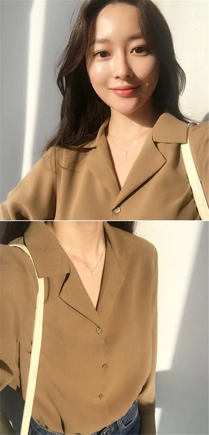 Novo 2021 Jesen Pomlad žensko Bluzo Priložnostne Modi POLO Ovratnik Shirt Urad Dama Oblačila Minimalističen Slog Vrhovi BL1838A