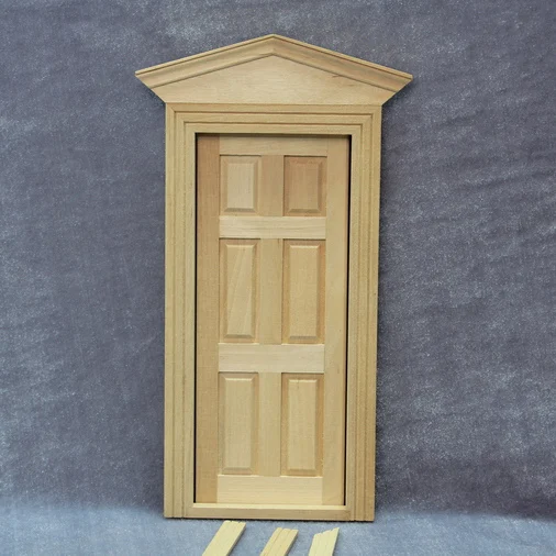 1:12 Lutke Miniaturni Notranjost 6 kvadratnih Vrata z Okvirjem in Trikotnik Vrh za Punčko Doma Odlikovanja