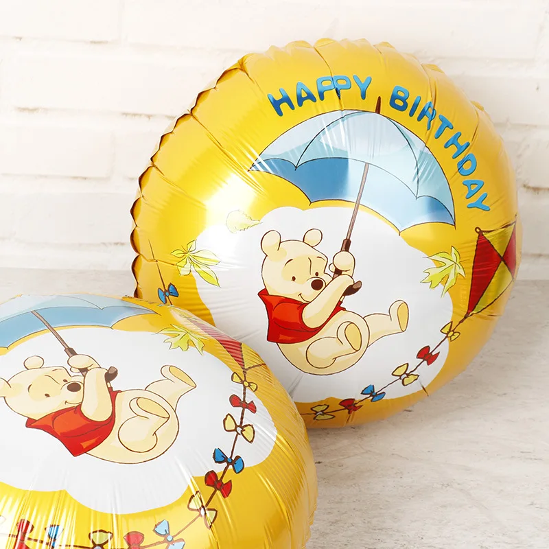 5pc/Lot 18 inch Risanka Winnie The Pooh Temo Aluminijeva Folija Baloni Stranka Dekoracijo Baloni Vrtenje Balonom, Rojstni dan Dobave