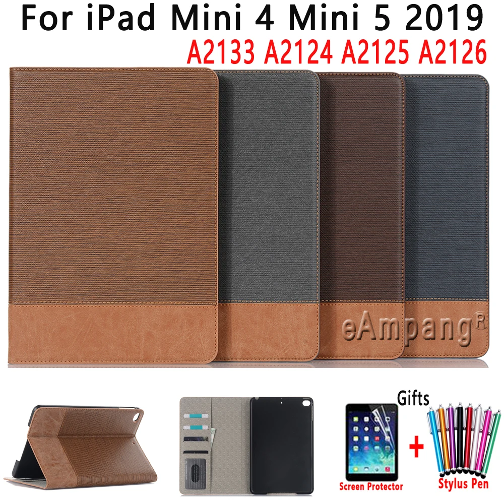 Usnjena torbica za iPad Mini 2019 4 5 MIni4 MIni5 7.9 Kritje Smart Auto Spanja Zbudi Shockproof Flip Denarnice Tablet Lupini