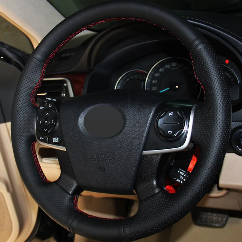 Avtomobilska dodatna Oprema Volan Kritje Za Toyota Camry za obdobje 2012-Black Ročno sešijejo Udobno in Mehko Umetno Usnje