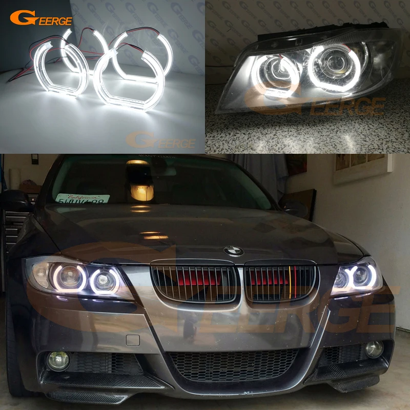 Za BMW Serije 3 E90 E91 E92 E93 xenon žarometi Odlične kakovosti DTM Slog Ultra svetla led Angel Eyes halo obroči Dnevno Svetlobo