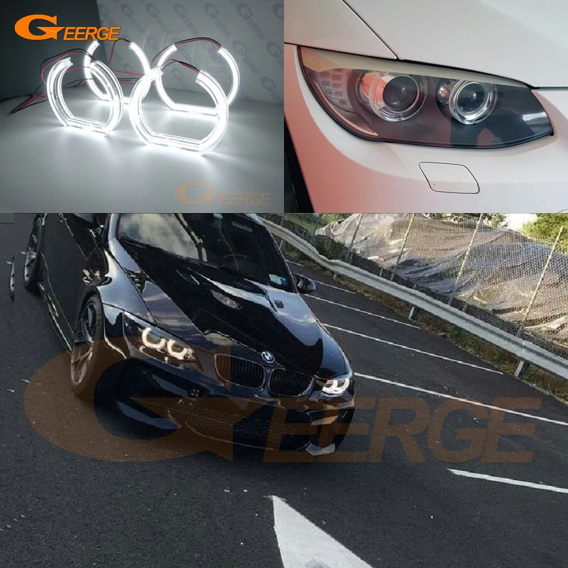 Za BMW Serije 3 E90 E91 E92 E93 xenon žarometi Odlične kakovosti DTM Slog Ultra svetla led Angel Eyes halo obroči Dnevno Svetlobo