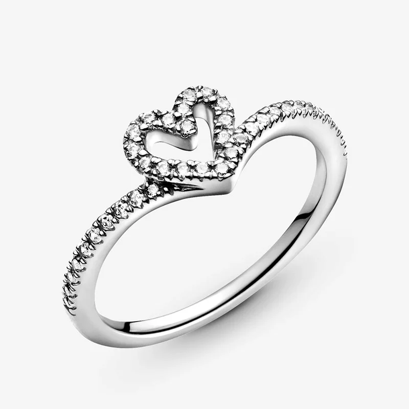 2021 NOVO 925 Sterling Silver Obroči Peneče Wishbone Srce Obroč Ženske Angažiranosti Obletnico Prvotno Nakit, Izdelava