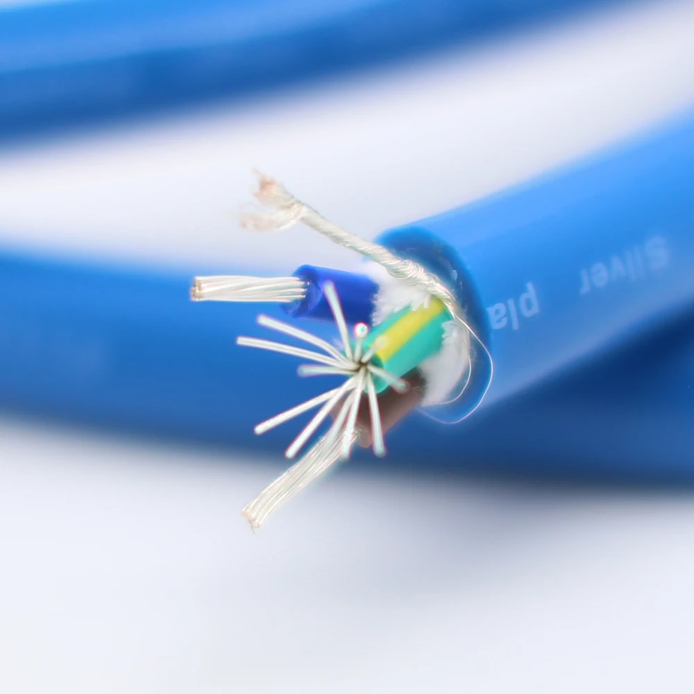 Hi-fi zaščiten OFC silver plated napajalni kabel večino kabel za avdio napajalni kabel