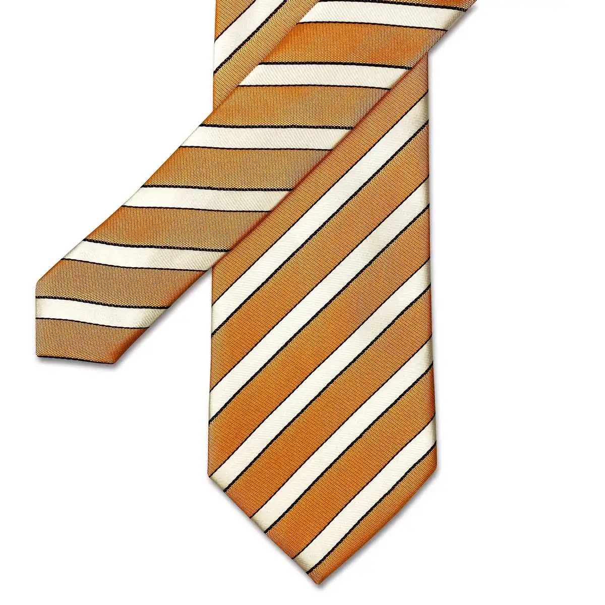 F26 Oranžno Bele Trakove Mens Kravatni določi Modni Ekstra Dolgo Velikost Poroko Vezi za Podjetja Svila Hanky