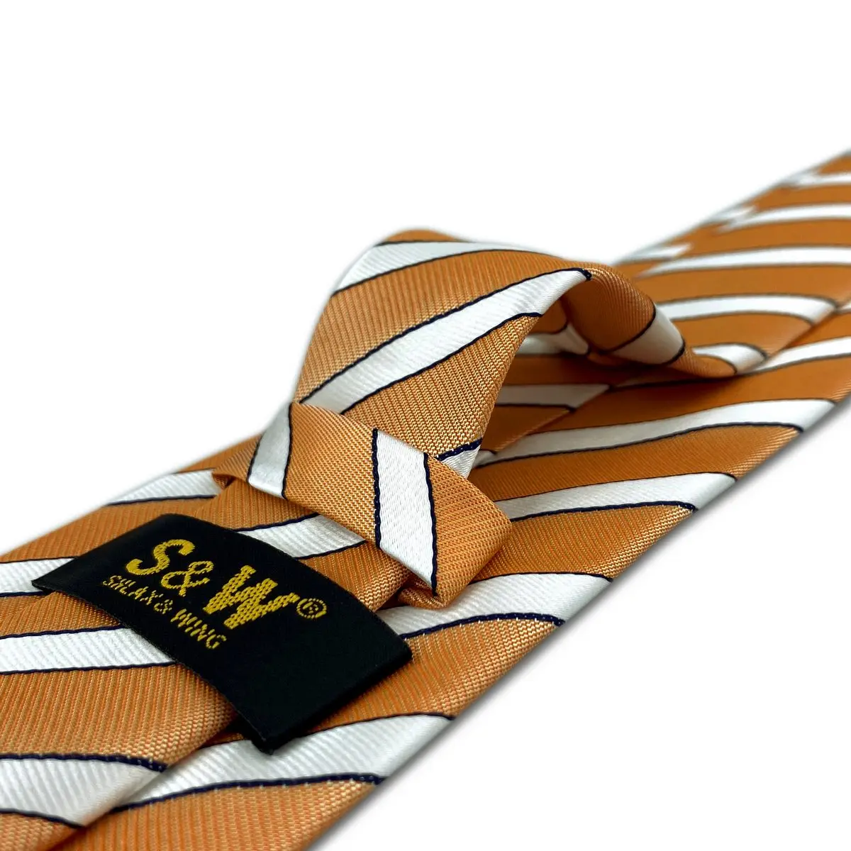 F26 Oranžno Bele Trakove Mens Kravatni določi Modni Ekstra Dolgo Velikost Poroko Vezi za Podjetja Svila Hanky