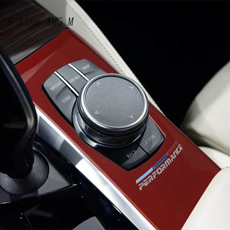 Avto Styling Večpredstavnostna Gumb Plošča Okvir Zajema M Performance Nalepke Za BMW Serije 5 G30 G38 Notranje zadeve Auto Dodatki
