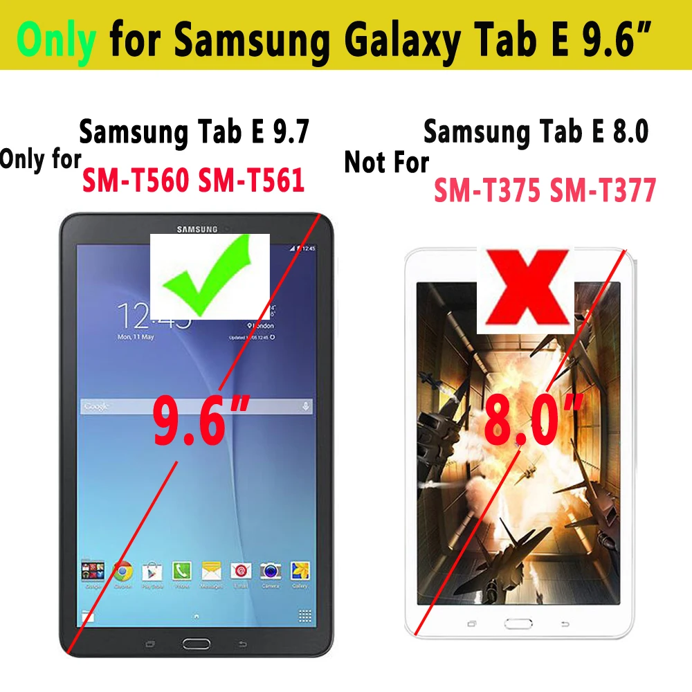 SM-T561 SM-T560 Ohišje za Samsung Galaxy Tab E 9.6 T560 T561 T562 Smart Cover Funda Tablet Risanke Mačka Usnje Lupine +Film+Pen