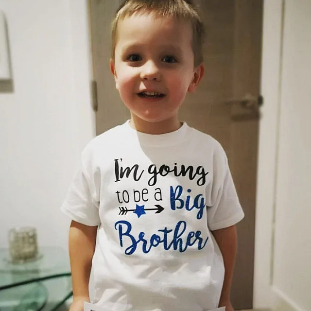 Jaz Grem, Da Bo Big Brother Rojstva & Nosečnosti Napoved T-Shirt Vrh Fant Otroka, Sin Družine Videz Tshirts Poletje Moda Tee