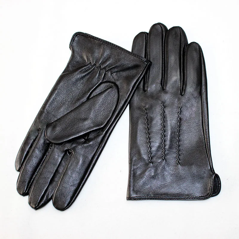 Goatskin rokavice za moške enotni kože tanke oddaljena pomlad poletje vožnje črno usnje, zaslon na dotik, ovčje rokavice
