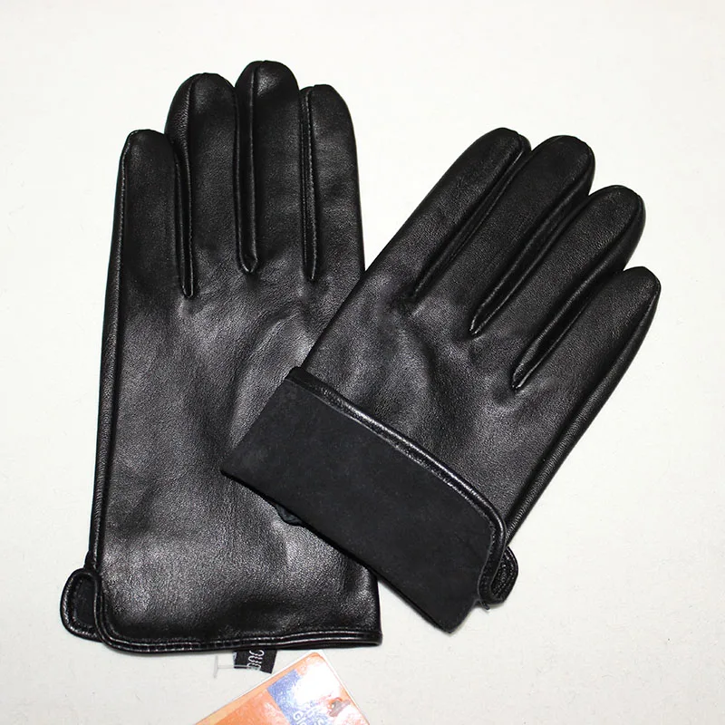 Goatskin rokavice za moške enotni kože tanke oddaljena pomlad poletje vožnje črno usnje, zaslon na dotik, ovčje rokavice