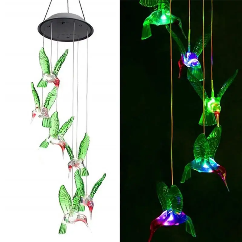 Hummingbird Veter Zvonec, Luč, Ki Visi Niz Luči Nepremočljiva Ustvarjalne Sončne Luči Na Prostem Kristalno Kroglo Modni Dom