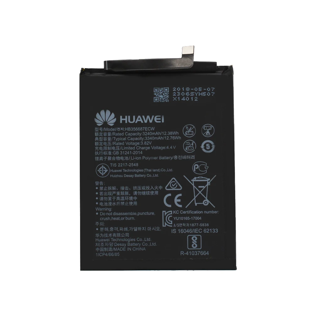 Hua Wei Original Baterijo Za Huawei Mate 10 lite Nova 2 plus Nova 2i 9i G10 HB356687ECW Polno Zmogljivost Batteria Akku 3340mAh