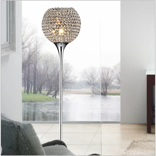 Vroče prodajo luksuznih sodobne kratek moda K9 kristalno E27 led talna svetilka za dnevno sobo, soba dekor svetlobe