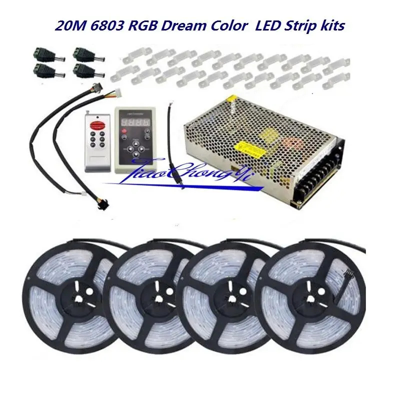 5050 RGB Sanje Barve 6803 LED Trak +IC 6803 RF Daljinski Controll +napajalnik