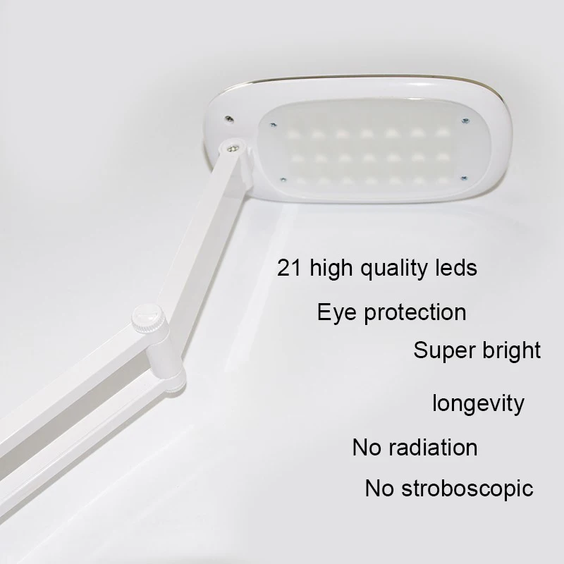 Led Namizna Svetilka Power 4000 mah 21 LED Lučka za Noge Zložljivo Zaščito za Oči Zatemniti USB Nastavljiv Branje Študija Knjiga Tabela Desk Svetlobe