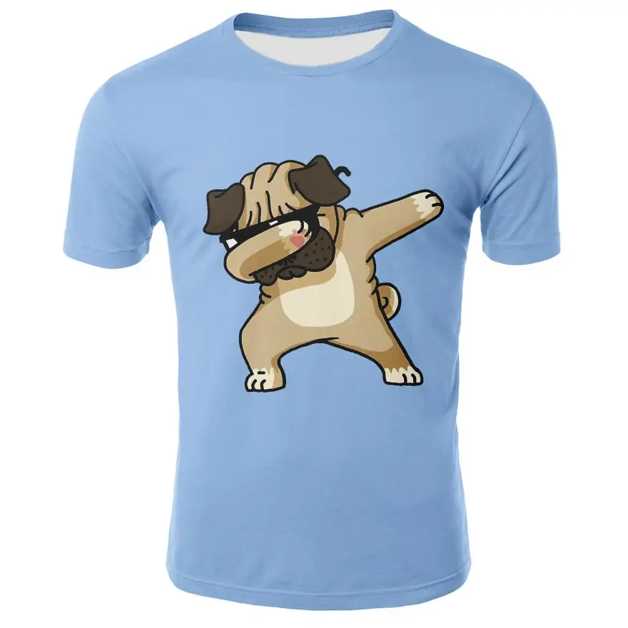 Trdna T-shirt priložnostne živali t-shirt za moške in ženske vrh multi color T-shirt / Bela / rdeča / Modra / Roza / rumena / trdna tiskanja