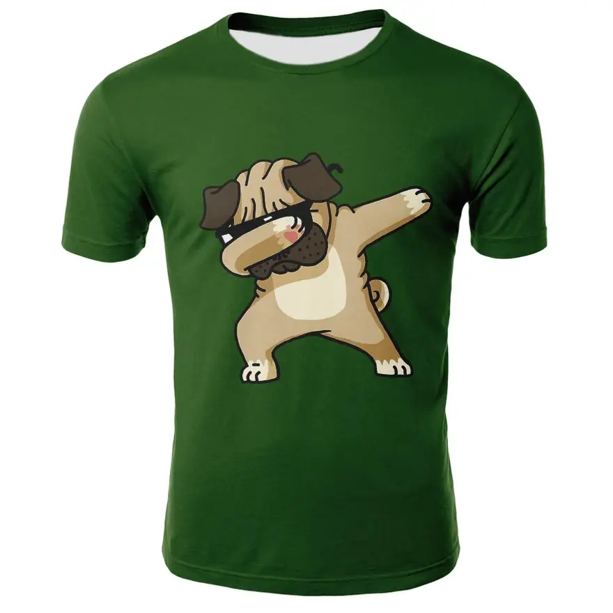 Trdna T-shirt priložnostne živali t-shirt za moške in ženske vrh multi color T-shirt / Bela / rdeča / Modra / Roza / rumena / trdna tiskanja
