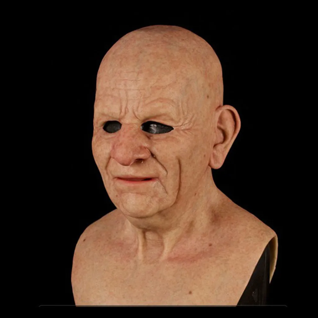 Še Mene-Starejši Halloween Počitnice Smešno Cosplay Prop Maske Supersoft Starec Odraslih Masko Za Obraz Kritje Grozljivo Stranka Dekoracijo