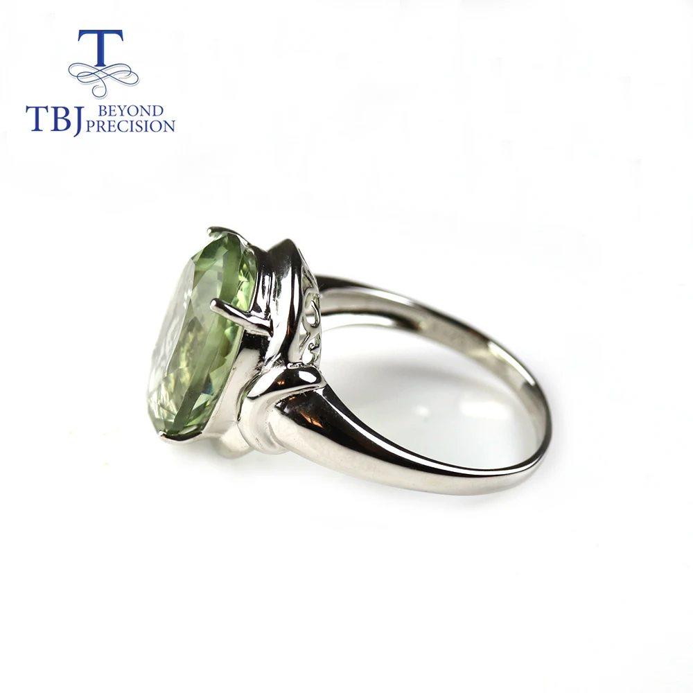 TBJ,10ct naravno zeleno ametist gemstone velik obroček,naravne brazilija gemstone nakit 925 sterling srebro fine nakit za ženske