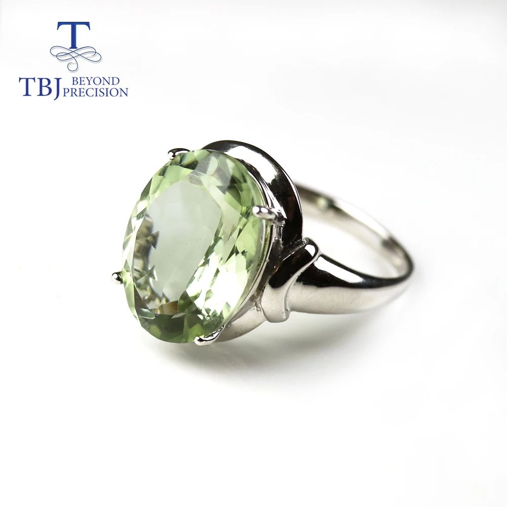 TBJ,10ct naravno zeleno ametist gemstone velik obroček,naravne brazilija gemstone nakit 925 sterling srebro fine nakit za ženske