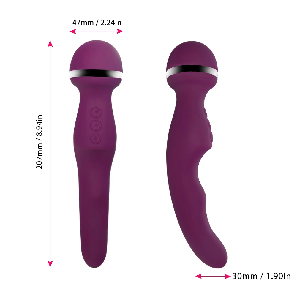 Inteligentno Ogrevanje Vibrator 10 Hitrosti močan Dual Čarobno Palico, Vibracijsko Masažo Telesa Vibrator Za Ženske Adult Sex Igrača za ženske