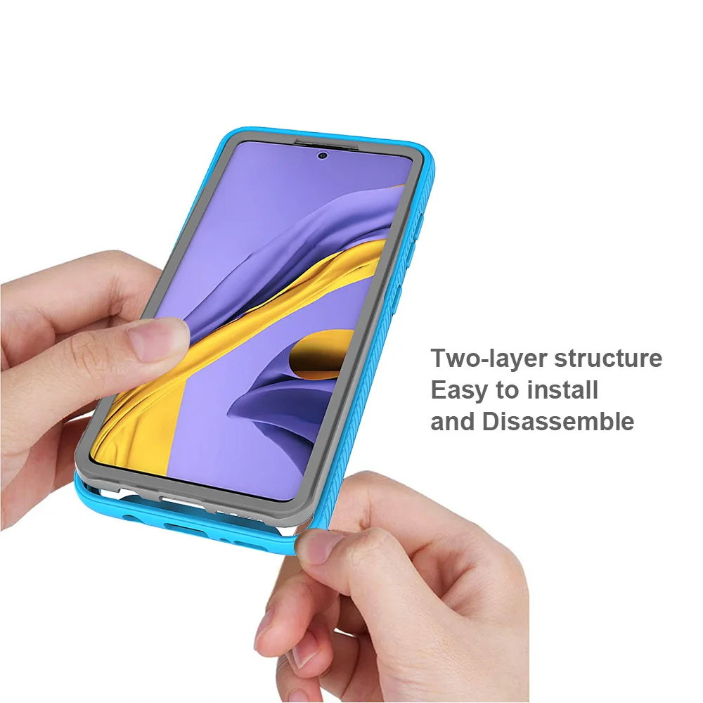 Moda Primeru Telefon za Samsung Galaxy A71 A51 Težko PC Okvir + TPU Ohišje Brez Zaslona Varstvo Shockproof Pisane Okvir Pokrova