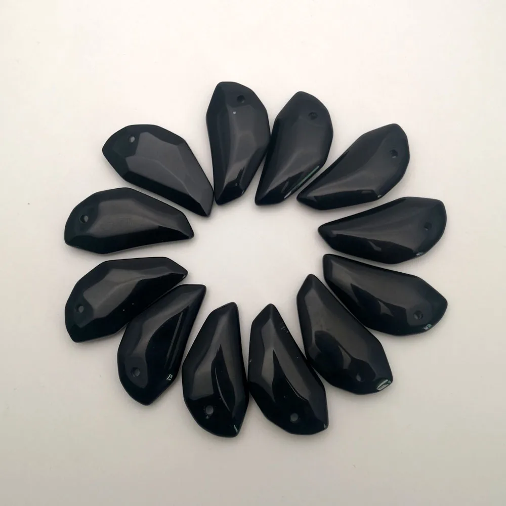 Moda Naravnega kamna Obsidian Angel krila ogrlico, obesek za nakit, izdelava pribor brezplačna dostava 12pcs Spominsko Darilo