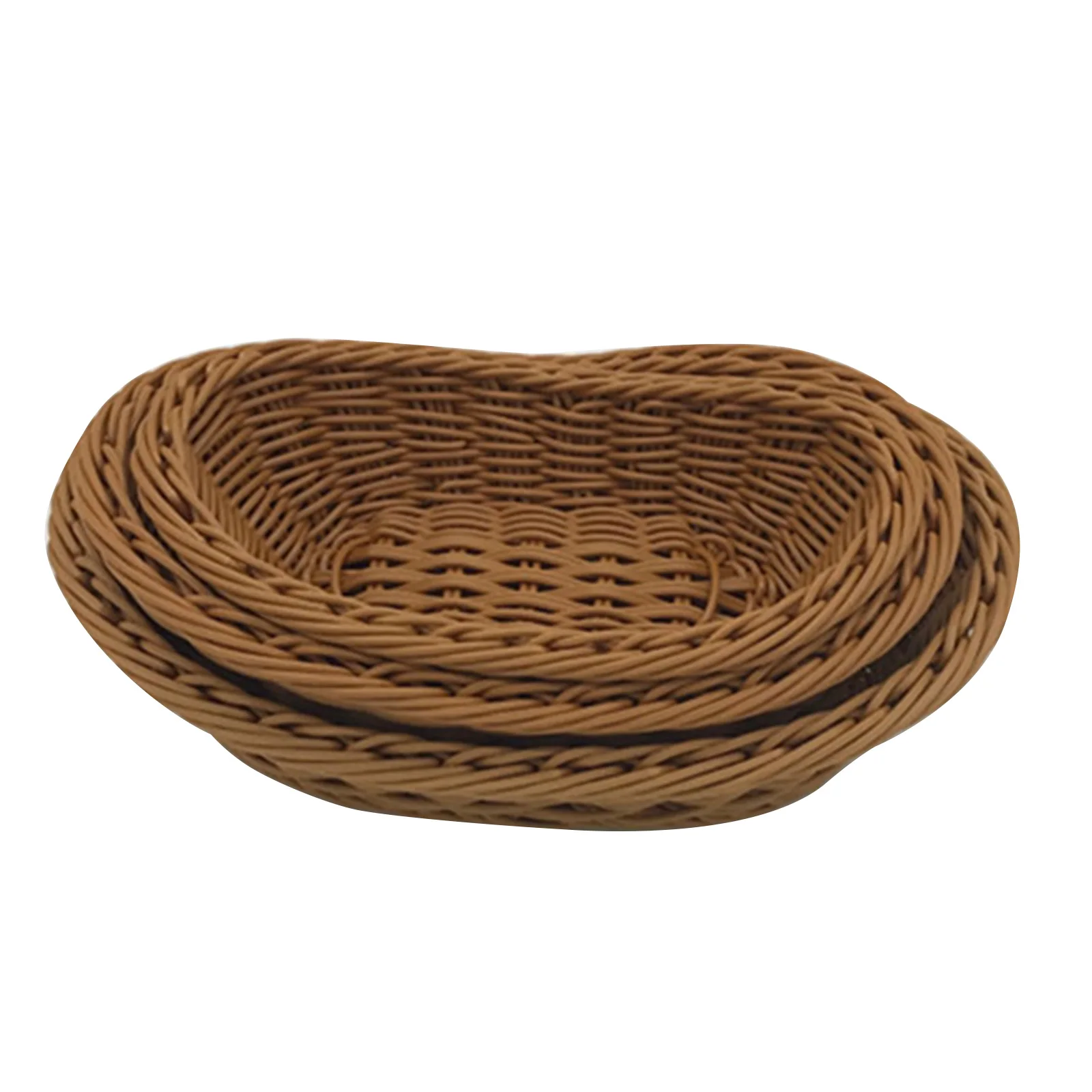 Ovalni Ukrivljen Rattan Pletene Tkanine, ki Služijo Košare za Kruh, Sadje, Zelenjava Restavracija, ki Služi Namizni Zaslon Košare H