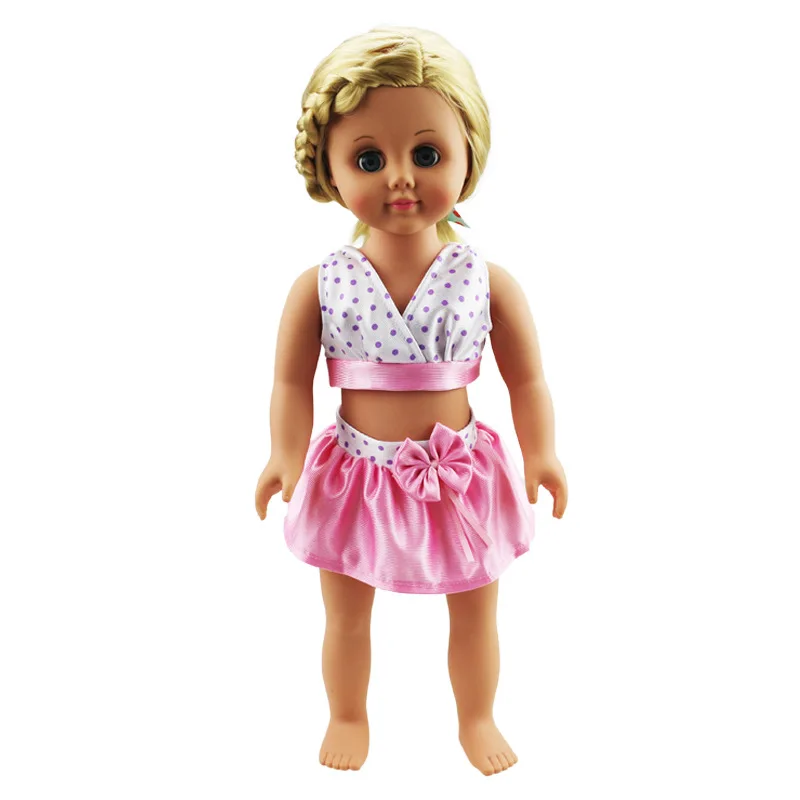 Oblačila za punčko fit 36 - 43 cm novo rojen lutke, dodatki in Ameriški lutka Srčkan Kopalke Bikini + Šal Obleko, igrače dekleta 073