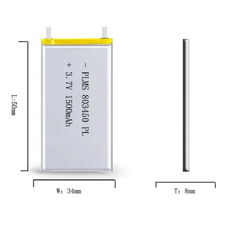 3,7 V 1500mAH 803450 PLIB polimer litij-ionska / Litij-ionska baterija za GPS, mp3, mp4 mp5 dvd, bluetooth model igrača