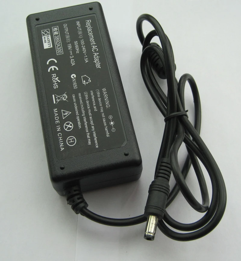 19V 3.42 A 65W AC Adapter Baterija Polnilnik za TOSHIBA DynaBook N510 N300 LENOVO G530M G555