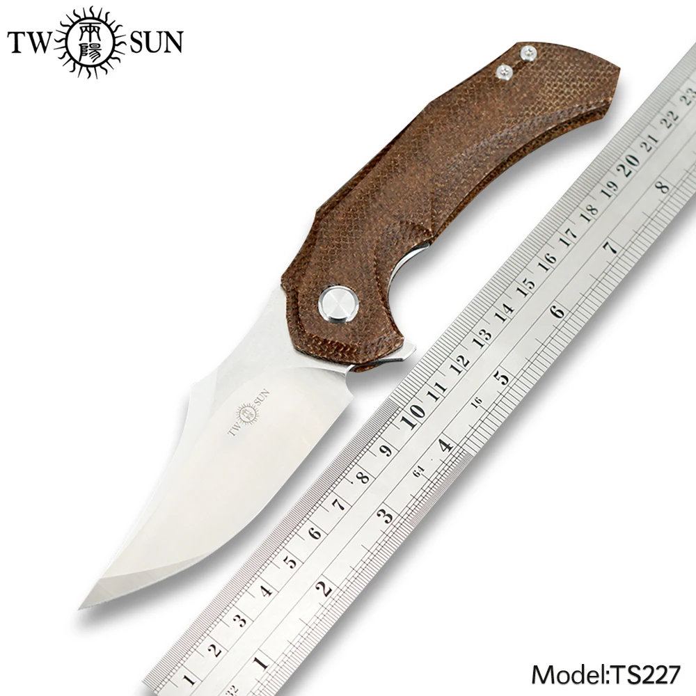 TWOSUN Noži 14C28N rezilo zložljiva Žepni Nož taktično Survival nož za kampiranje na prostem lov orodje EOS Micarta Hitro Odpreti TS227