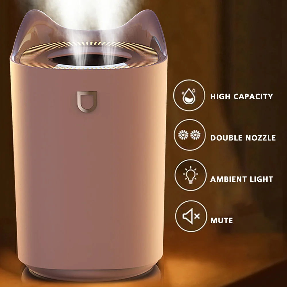 3000ML Ultrazvočni Vlažilnik Zraka Kul Megle Kavo z Coloful LED luči Težka megla USB eterično olje Aromaterapija difuzor