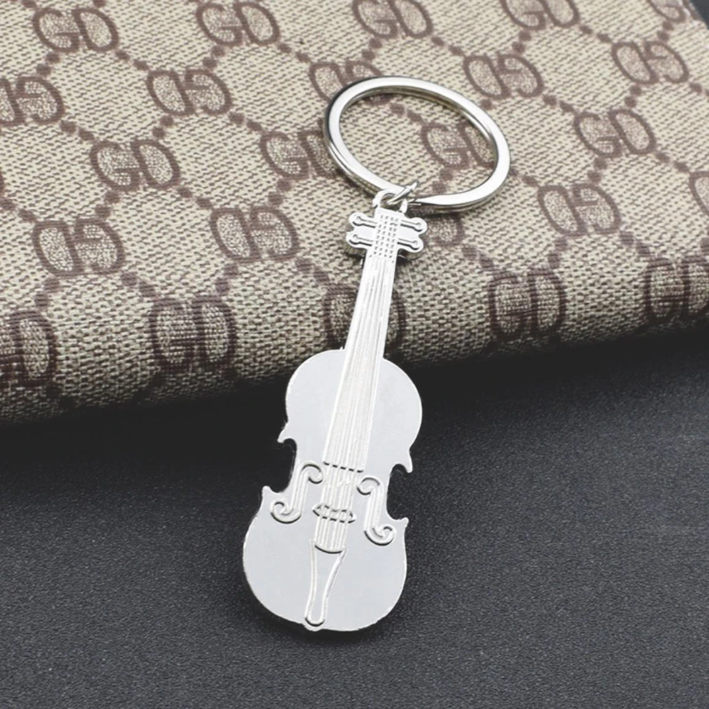 Moda Violino Kovinski Avto Ključnih Verige Stilom Glasbe Keychain Moški Ženske Obesek Ustvarjalno Darilo Nakit