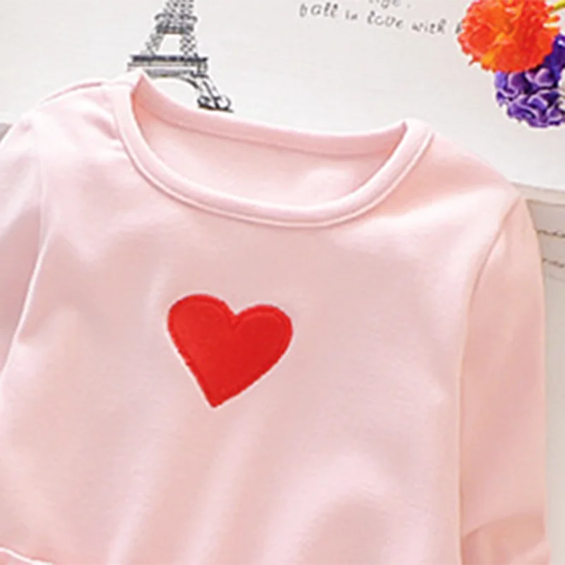 PatPat 2020 Nov Poletni Spring Baby Toddler Sladko Umetno-dva Srce Design Princesa Tutu Obleko Dolgi Rokav Obleke