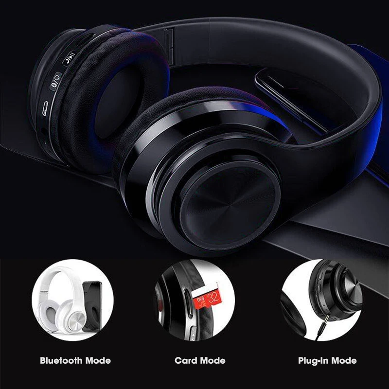 HI-fi Stereo Slušalke Bluetooth Slušalke z Mikrofonom Brezžične Slušalke za iPhone, Samsung Xiaomi Huawei RAČUNALNIK Podpira TF Kartice