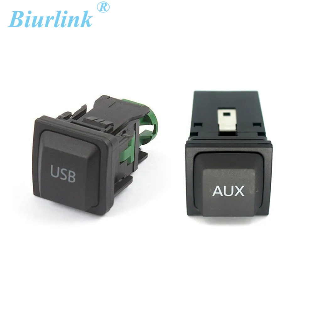 Biurlink AUX USB Stikalo Gumb Adapter za Zunanji Avdio AUX USB Vrata Conector Za Volkswagen