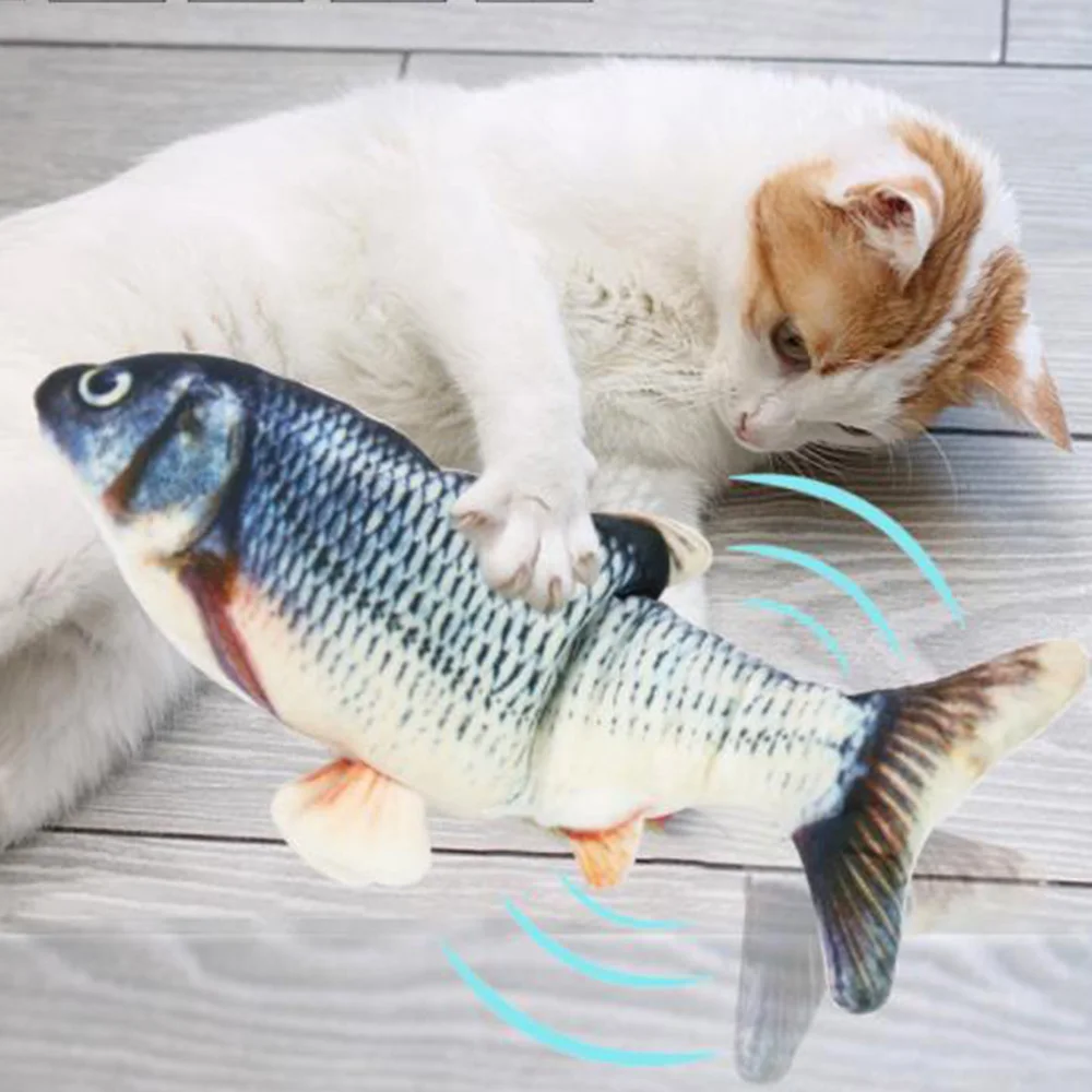 Realno Plišastih Simulacije Električnih Lutka Ribe Interaktivni hišni Ljubljenčki Žvečiti Ugriz materiala za Cat/Kitty/Mucek Ribe Flop Mačka Igrača