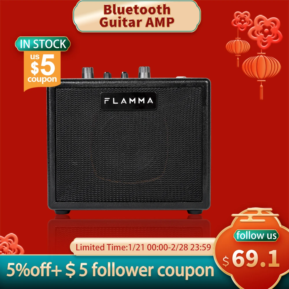 FLAMMA FA05 Kitara Amp Električno Kitaro, Ojačevalec Digitalni Kombinirani Amp Bluetooth Mini Prenosni z 7 Preamp Modeli 40-Stroj z Bobnom