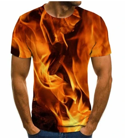 2020 Nove Moške 3D T-shirt Plamen Budilka Natisnjeni Risanka Majica Poletje Moda Priložnostne Ulica T-shirt Velikost XXS-6XL