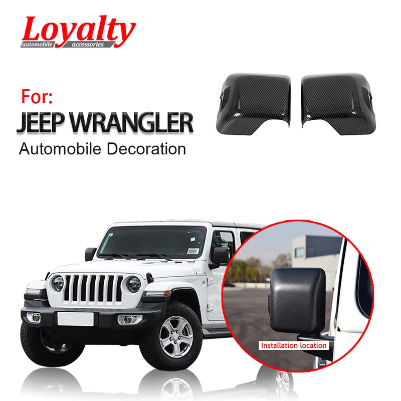 Lojalnost za Jeep Wrangler JL 2018 2019 Zunanjost Pogled od Zadaj Rearview Strani Ogledalo Cover Prevleko iz Ogljikovih Vlaken Avto Styling Dodatki
