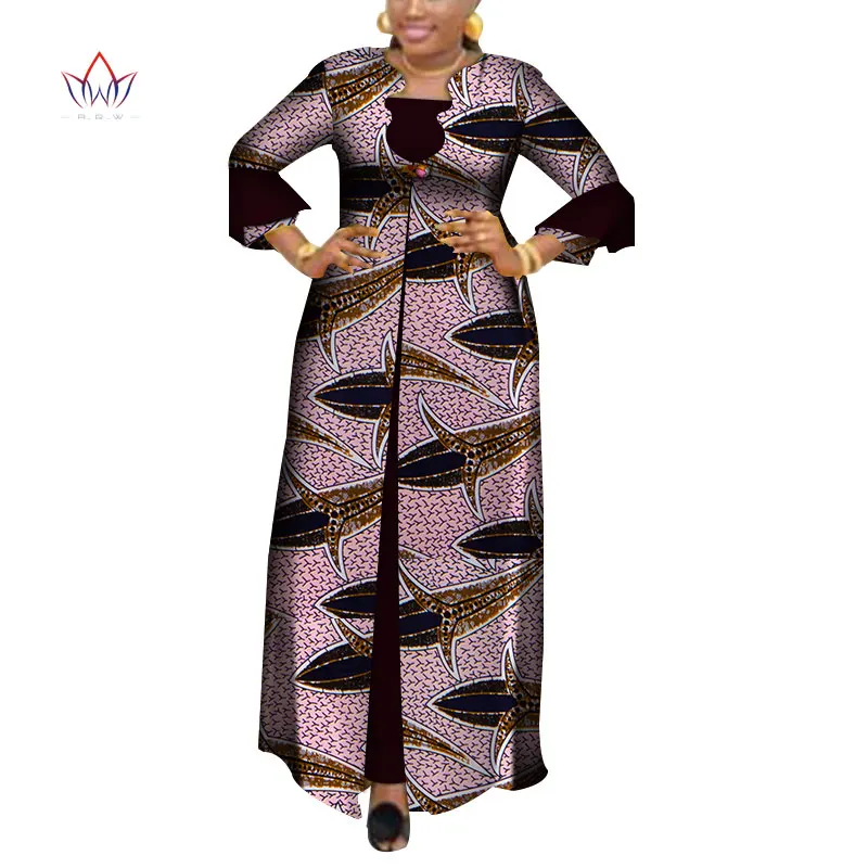 Vestidos Afriške Obleke za Ženske Dashiki Eleganten Stranka Obleko Plus Velikost Srapless Tradicionalna Afriška Oblačila WY3880