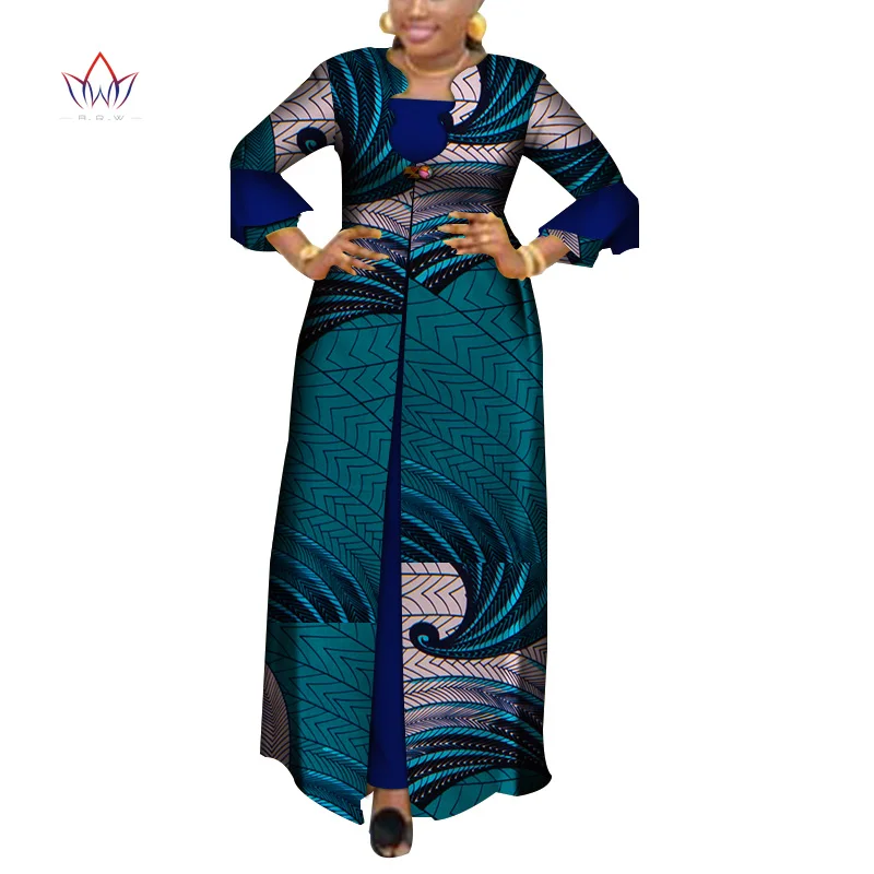 Vestidos Afriške Obleke za Ženske Dashiki Eleganten Stranka Obleko Plus Velikost Srapless Tradicionalna Afriška Oblačila WY3880