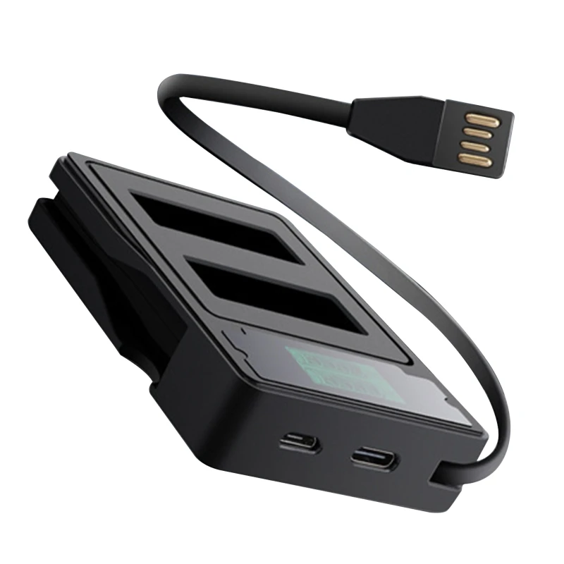LCD Zaslon 2-Kanalni USB Fotoaparat Polnilnik Baterij Moči na Zaslonu -GoPro HERO 9 Črno delovanje Fotoaparata Dodatki