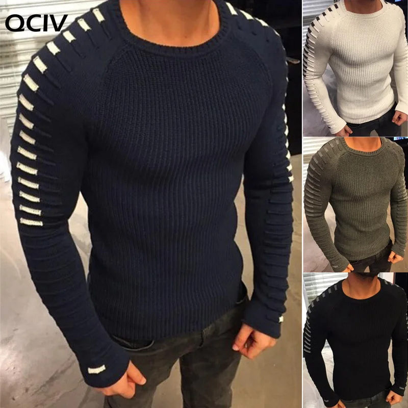 Nove jesensko zimske moške mode pulover Trak preplete Debel pulover puloverji, moški blagovno Znamko oblačil, Bež, zelena, črna Navy